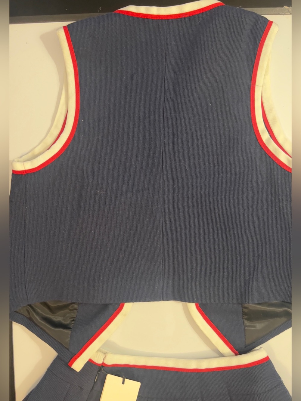 Gucci Authentic Navy Vest with Red & White Trim & Gold Buttons Ladies Medium - Picture 6 of 16